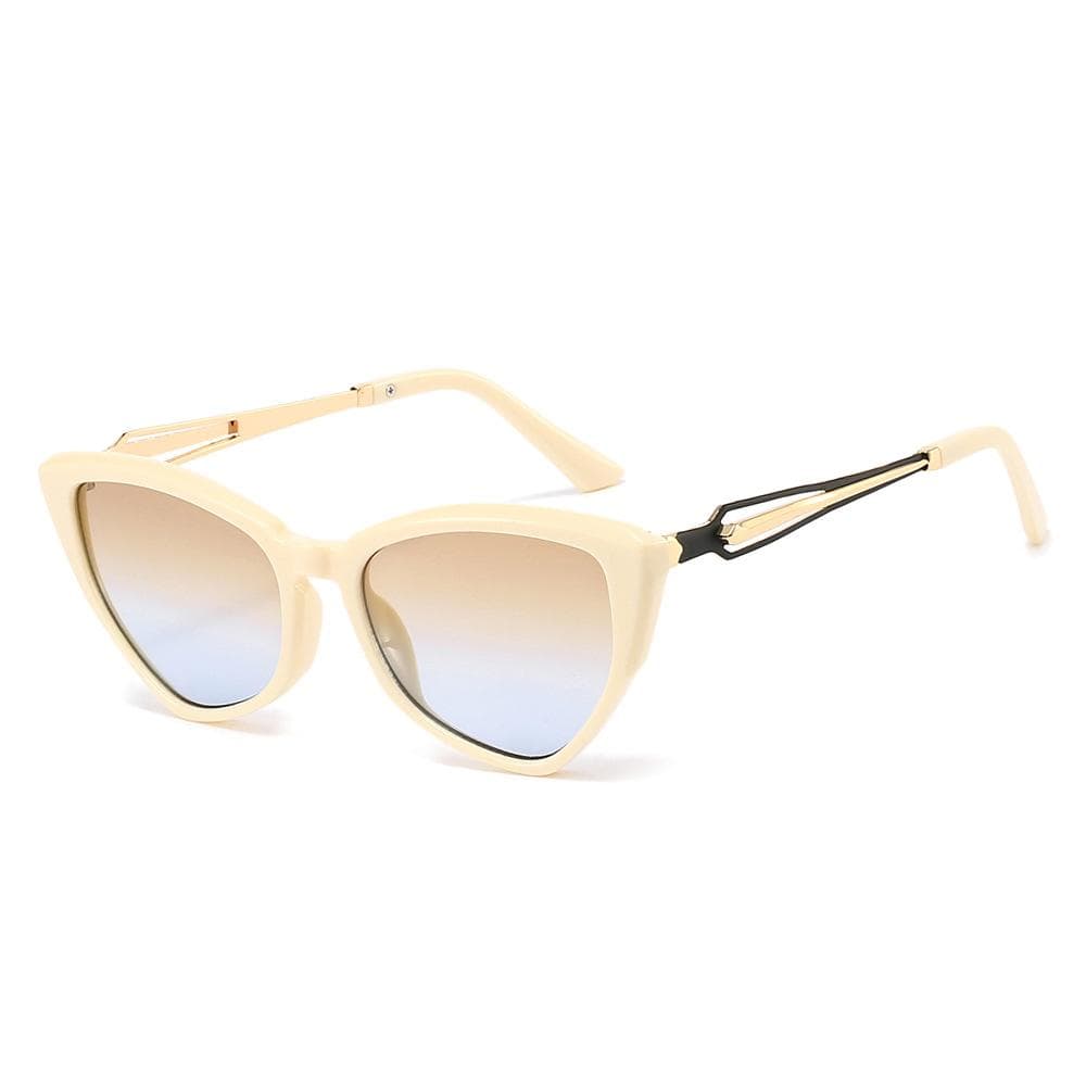 Retro Cat Eye Gradient Sunglasses Women Y2K Hollow Temple UV400 Protection Fashion Trendy Shades for Men and Women as picture