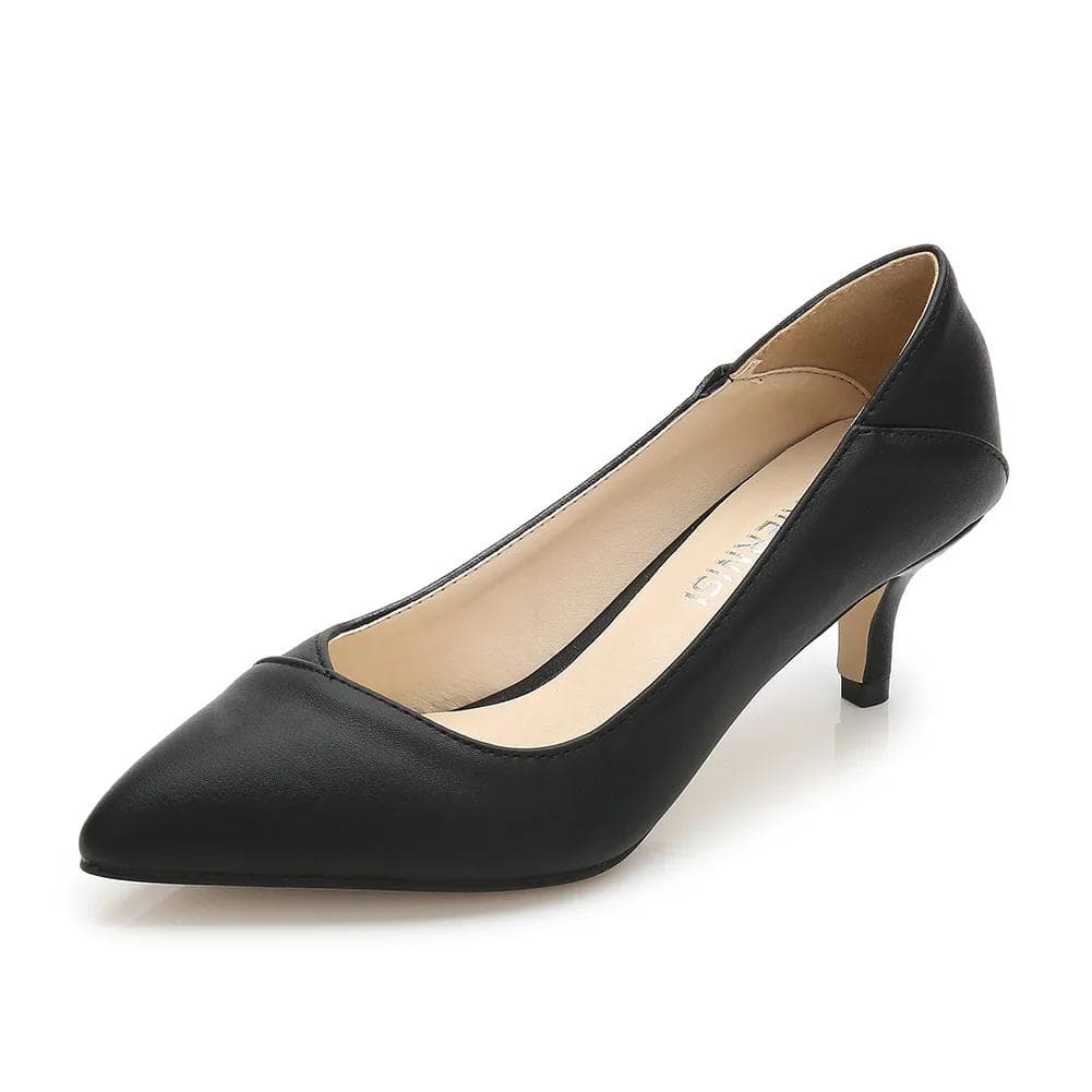 High Heels Women Pumps Elegant Office Lady Shoes Brand Woman Party Shoes Pointed toe Middle Heels 5cm Plus Size 42 D131 42 black