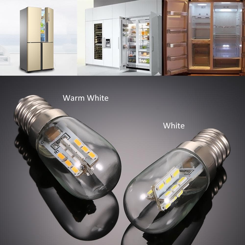 AC110V/220V LED Mini Refrigerator Light Fridge Lamp E14 Bulb Base Socket Holder SMD2835 AC220V white