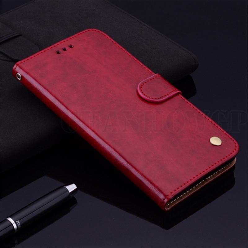 Leather Case For Huawei Honor 8X JSN-L21 JSN-L42 Flip Wallet Cases For HUAWEI honor8x Cover Fundas red
