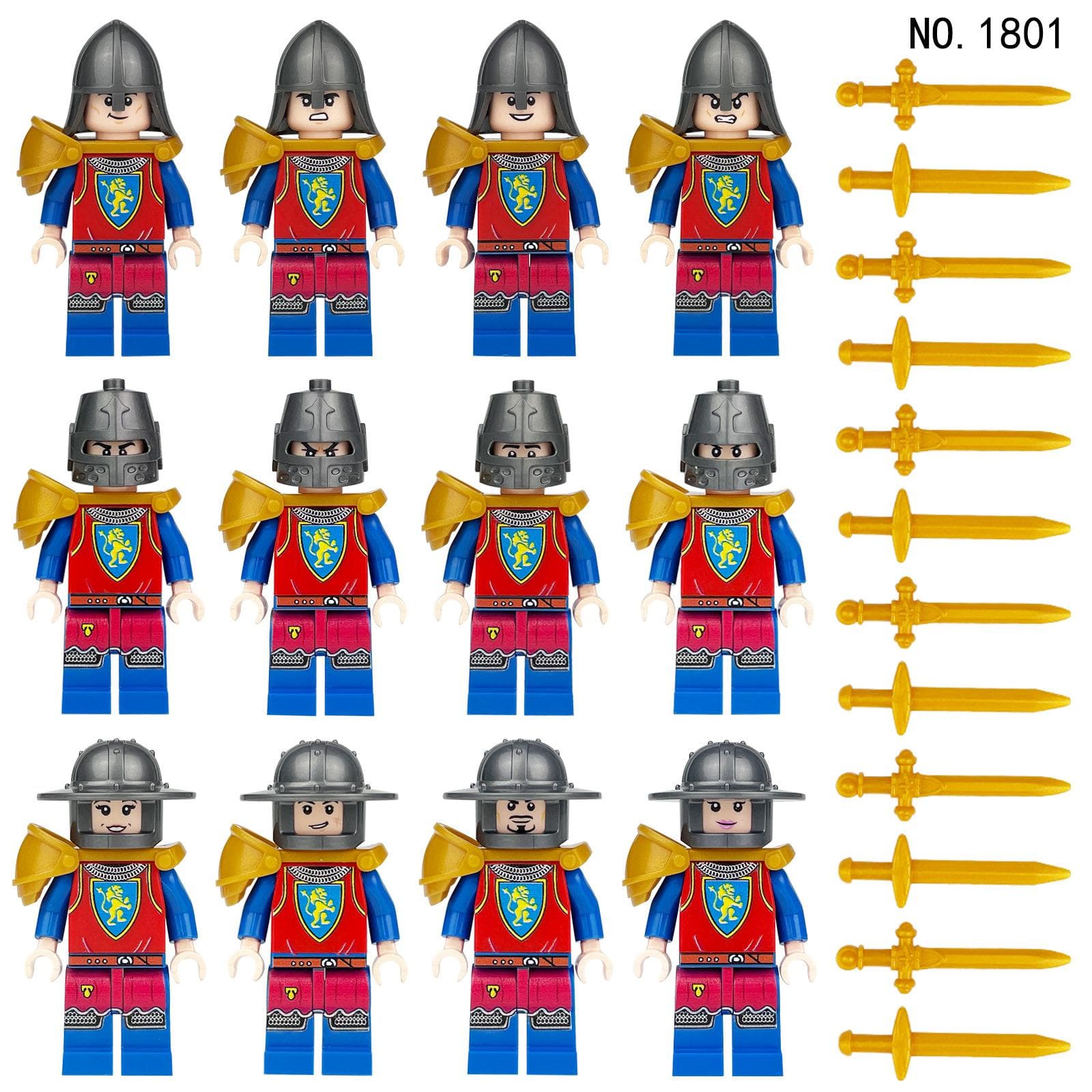 12pcs Medieval Soldier Building Toy Doll Puzzle Building Toy Gift for Children