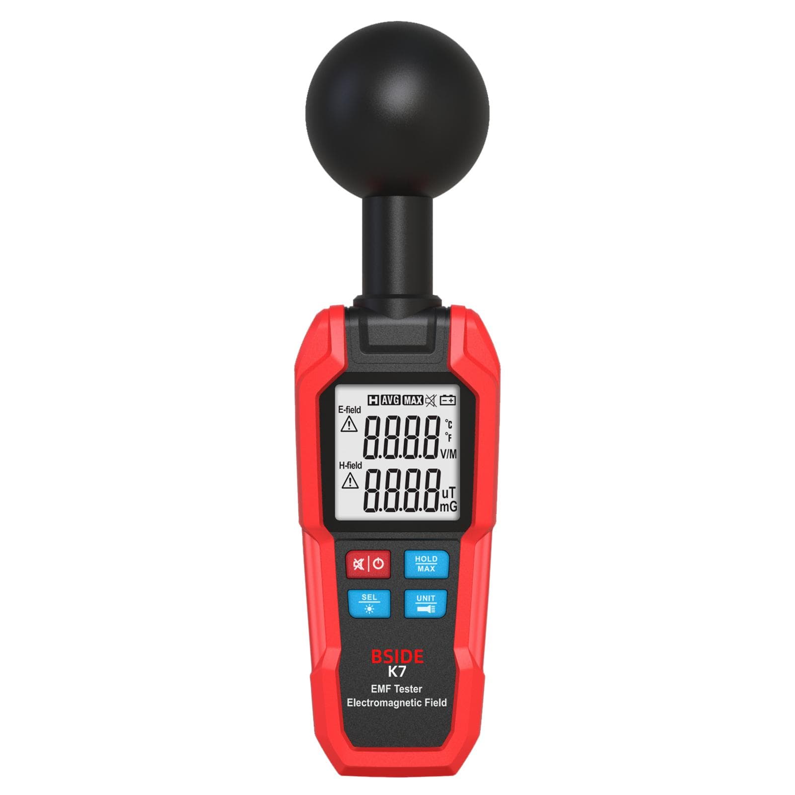 BSIDE Multifunctional Electric Field Magnetic Field Detector K7 Handheld Electromagnetic red black
