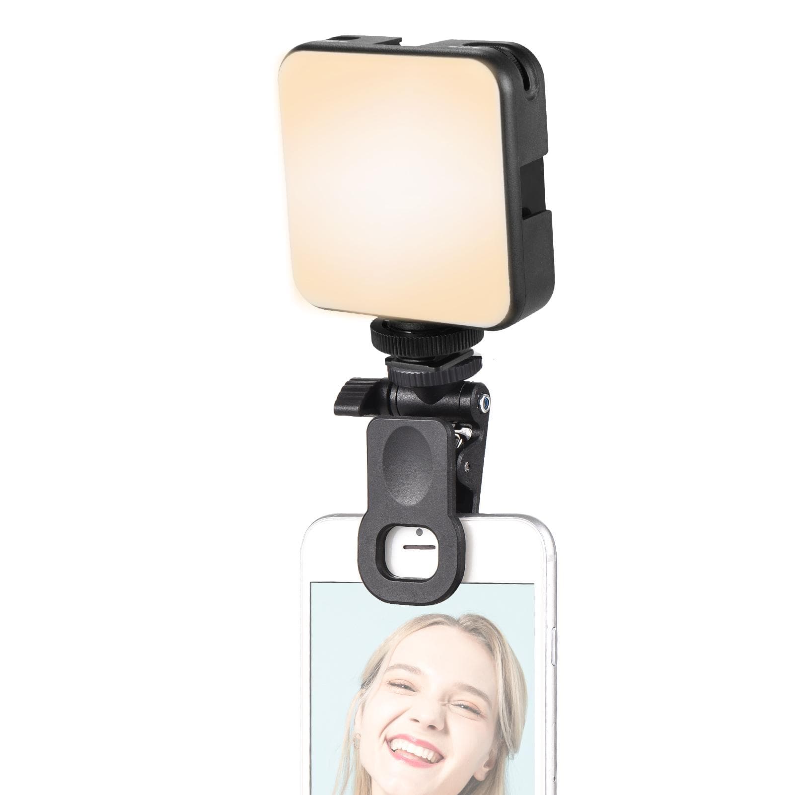 Andoer W64 Mini Clip-on LED Video Light Mobile Phone Fill Light Tablet Computer Video Conference black