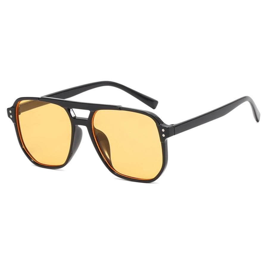New Fashion Mi Nail Double Beam Sunglasses Trendy Men and Women Leisure Vacation Sunshade Sunglasses Non Polarized Fashion Accessories yellow
