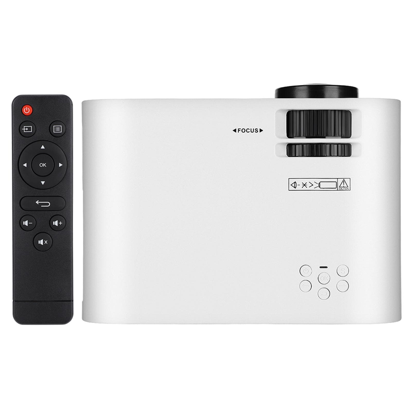 W90 Portable LCD Red and Blue 3D 480P Mirroring Version Projector White US Plug