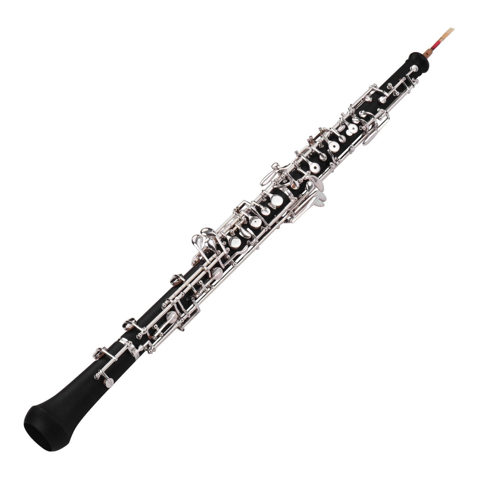 Professional Oboe C Key Semiautomatic Style Nickelplated Keys Woodwind Instrument with Oboe Reed