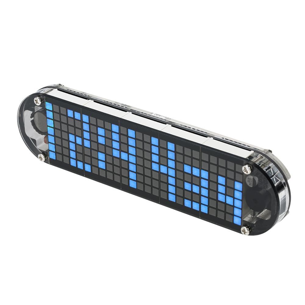 DS3231 High Accuracy DIY Digital Dot Matrix LED Alarm Clock Kit with Transparent Case Temperature Dat blue
