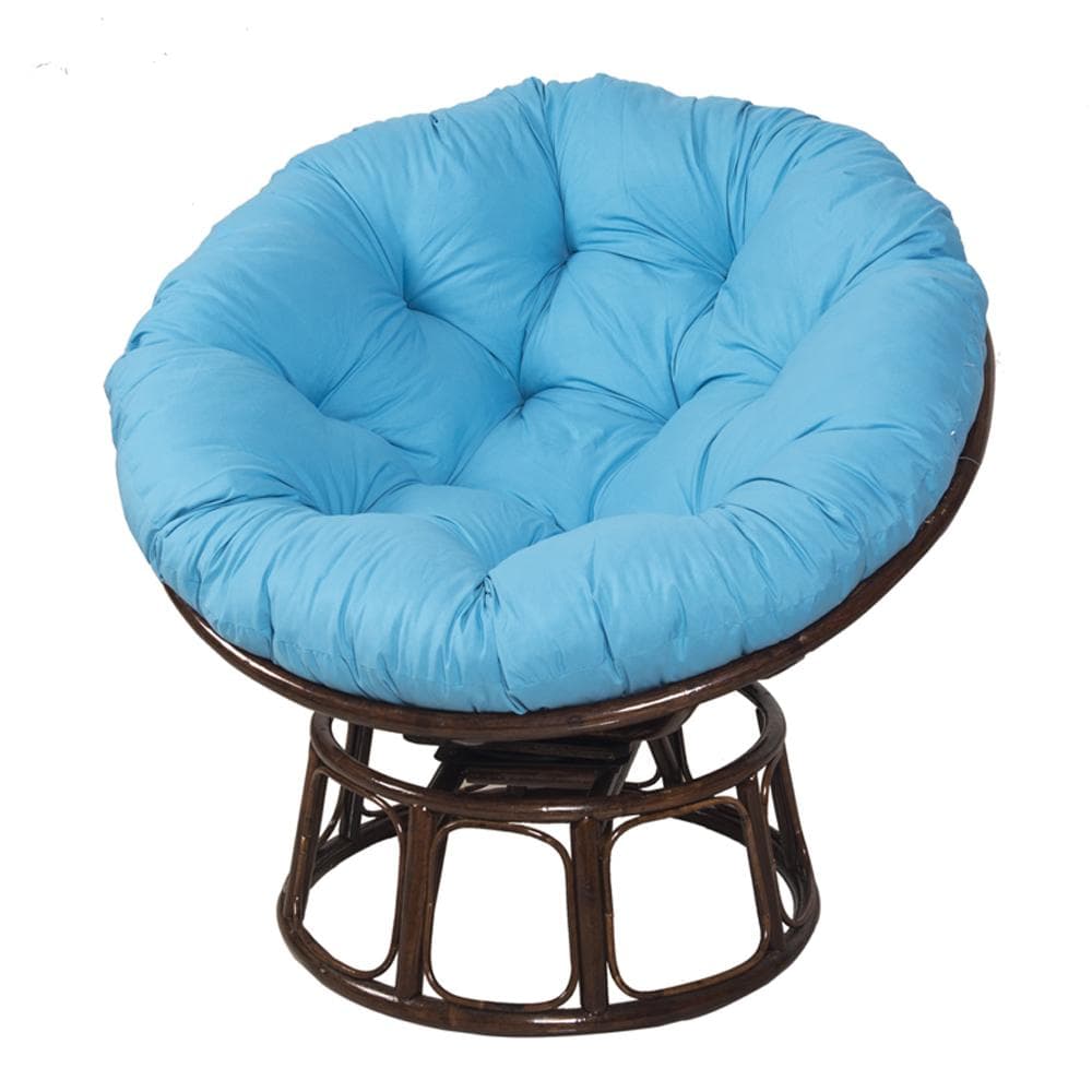 40-inch Papasan Chair Cushion Terrace Cushion Comfortable Hanging Chair Round Floor Cushion 100x100cm blue