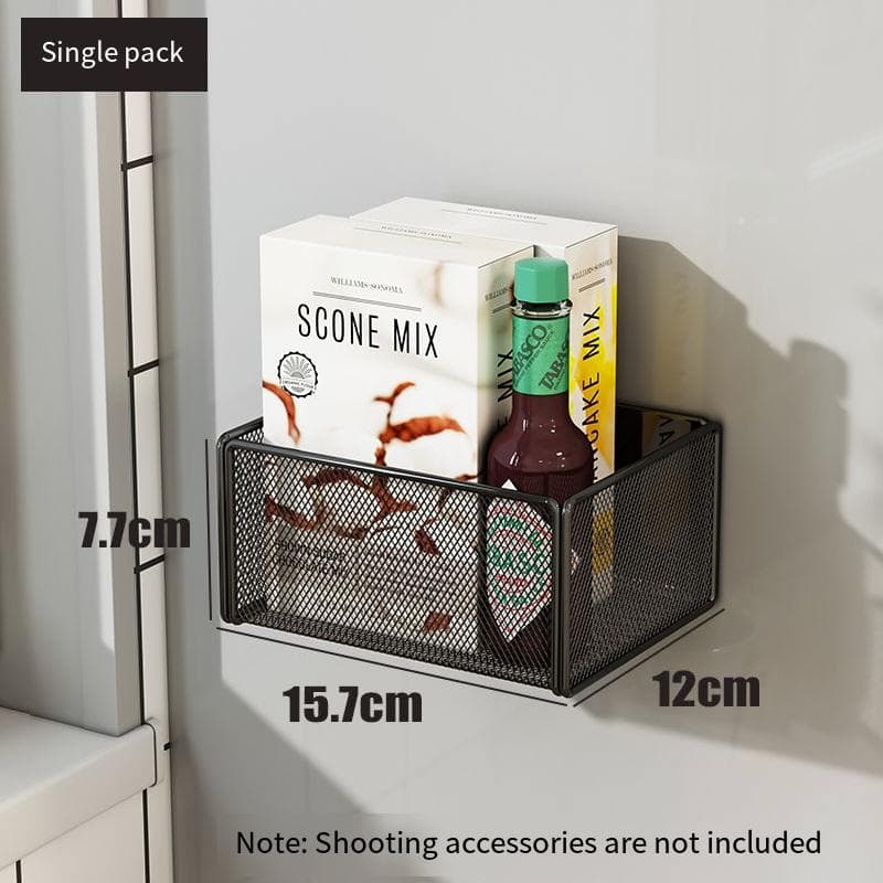 Home Refrigerator Shelf Side Storage Magnetic Side Hanging Basket Basket Box Supplies Household Holder S black