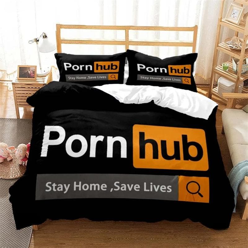 P-Porn H-hub Fashion Tread All Season Duvet Cover Bedding Set Soft Quilt Cover and Pillowcase For Teen Single/Double/Queen/King 150X200cm-3pcs