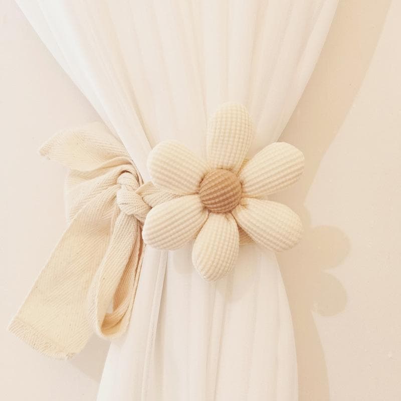 Flower Shape Curtain Tieback Window Curtain Buckle Clip Kids Room Hanging Curtain Holders Tie Backs Home Curtain Decor beige