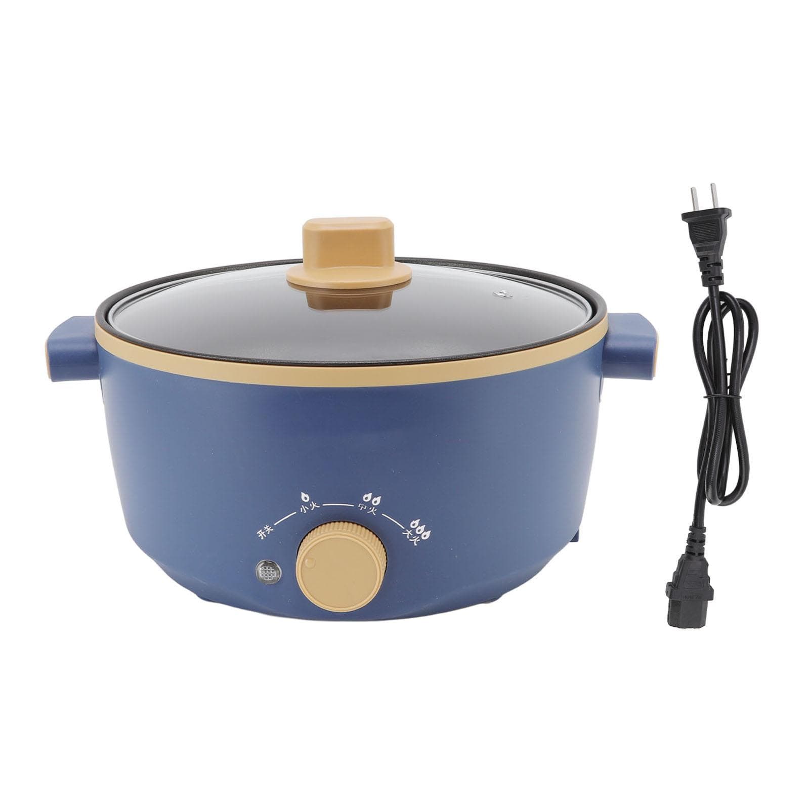 800W Electric Cooker 2.5L 3 Speed Control Single Layer Multifunctional Electric Pot Cooker UK Plug L(for 6.5-9kg)