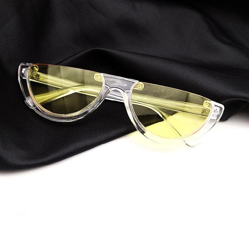 Women's half-frame punk sunglasses Transparent colored retro fashion glasses for party casual accessories