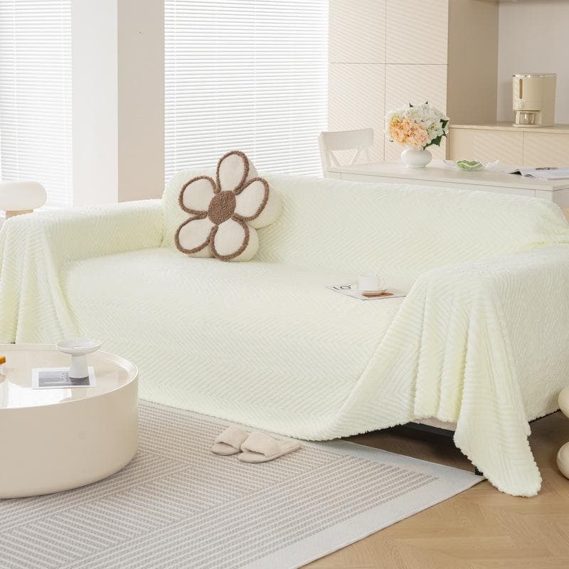 Modern Shu Cotton Velvet Chevron Sofa Towel All-season Universal Sofa Towel Anti Slip Solid Color Sofa Towel Thickening Blanket 180x130cm1pcs