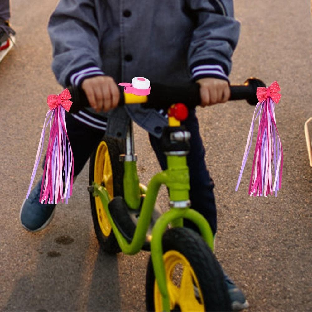 Children Kids Cycling Handlebar Loud Sound Ring Bell & Tassels for Bike Bicycle Pink Pink
