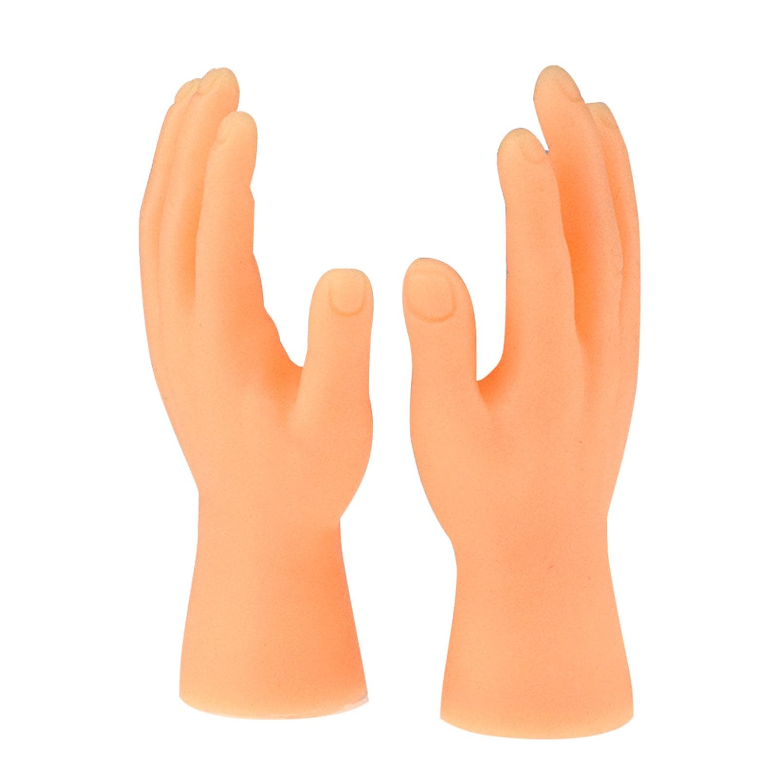 Tiny Hands Left & Right Hand Soft Touch PVC Plastic Hands Mini Finger Puppets Small Hands Model orange