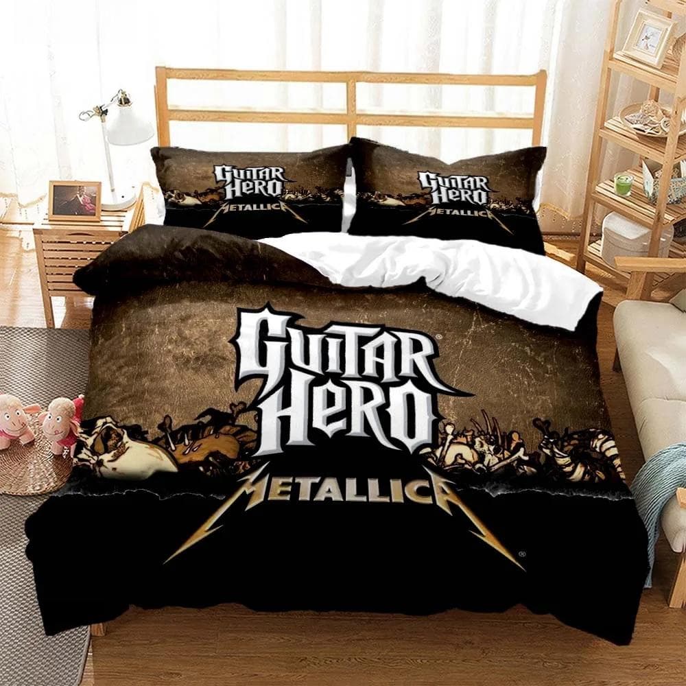 Metal Music Band M-Metallica Bedding Set Single Twin Full Queen King Size Bed Set Adult Kid Bedroom Duvet cover Set Home Textile EU Twin 135x200cm