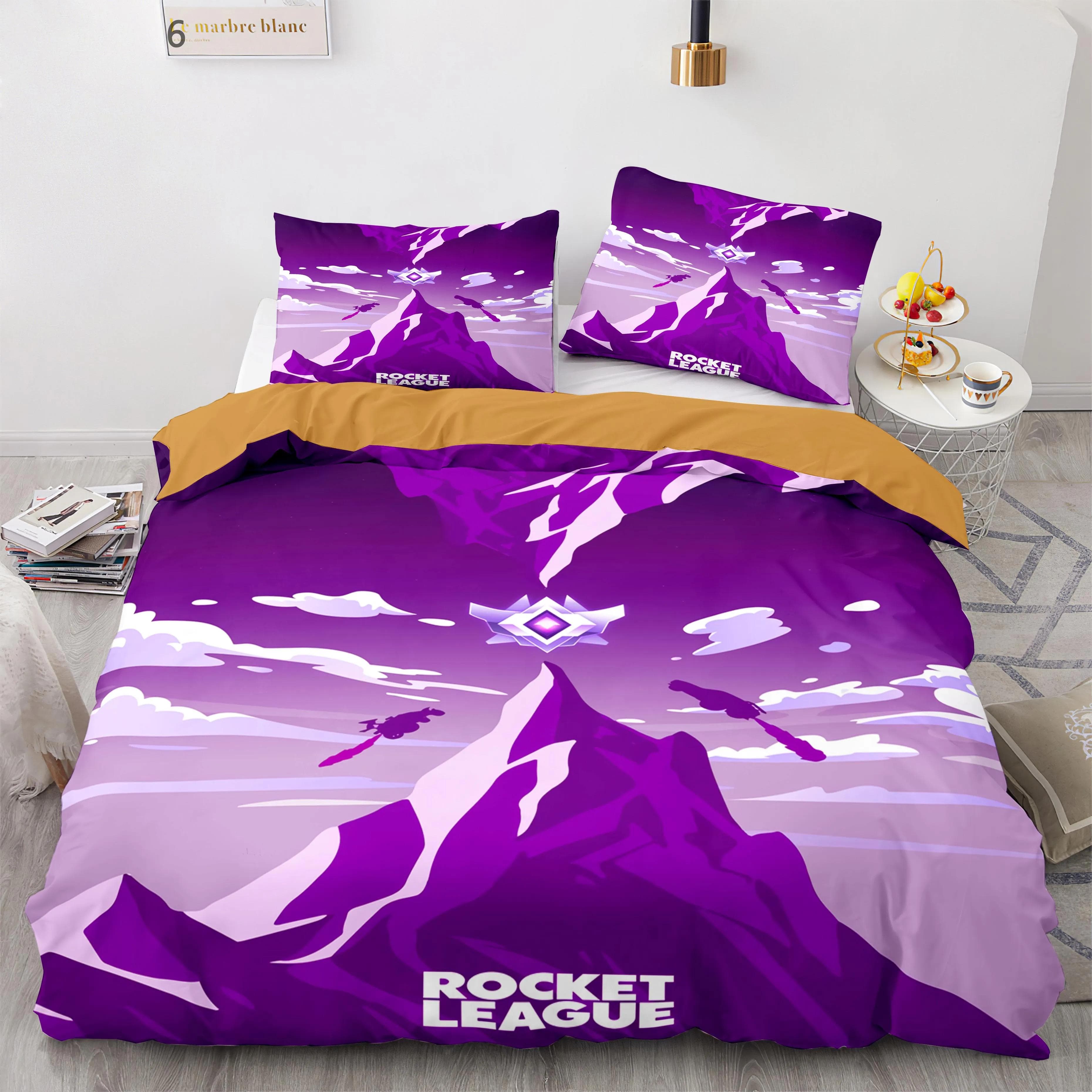 Rocket League Bedding Set Bedspread Single Twin Full Queen King Size Car Rocket League Bed Set Children's Bedroom Duvetcover 218x177cm 86x70in