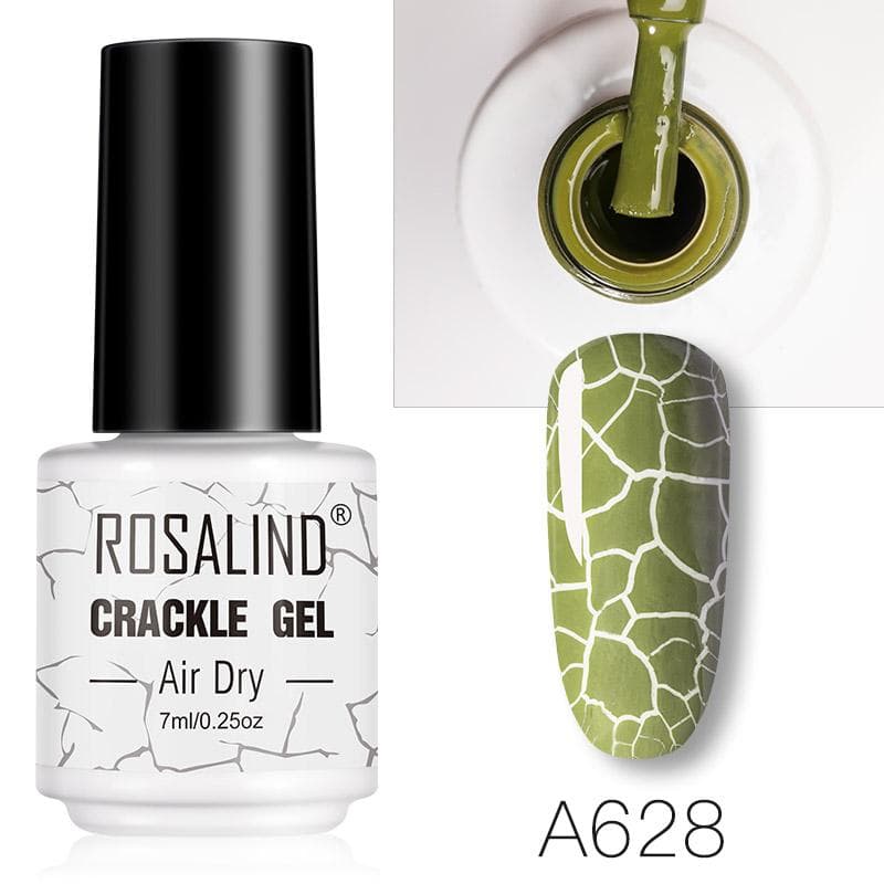 ROSALIND Whit Glass Bottle Crack Gel Nail Polish Air Dry Nail Polish Fashion Nail Art Design