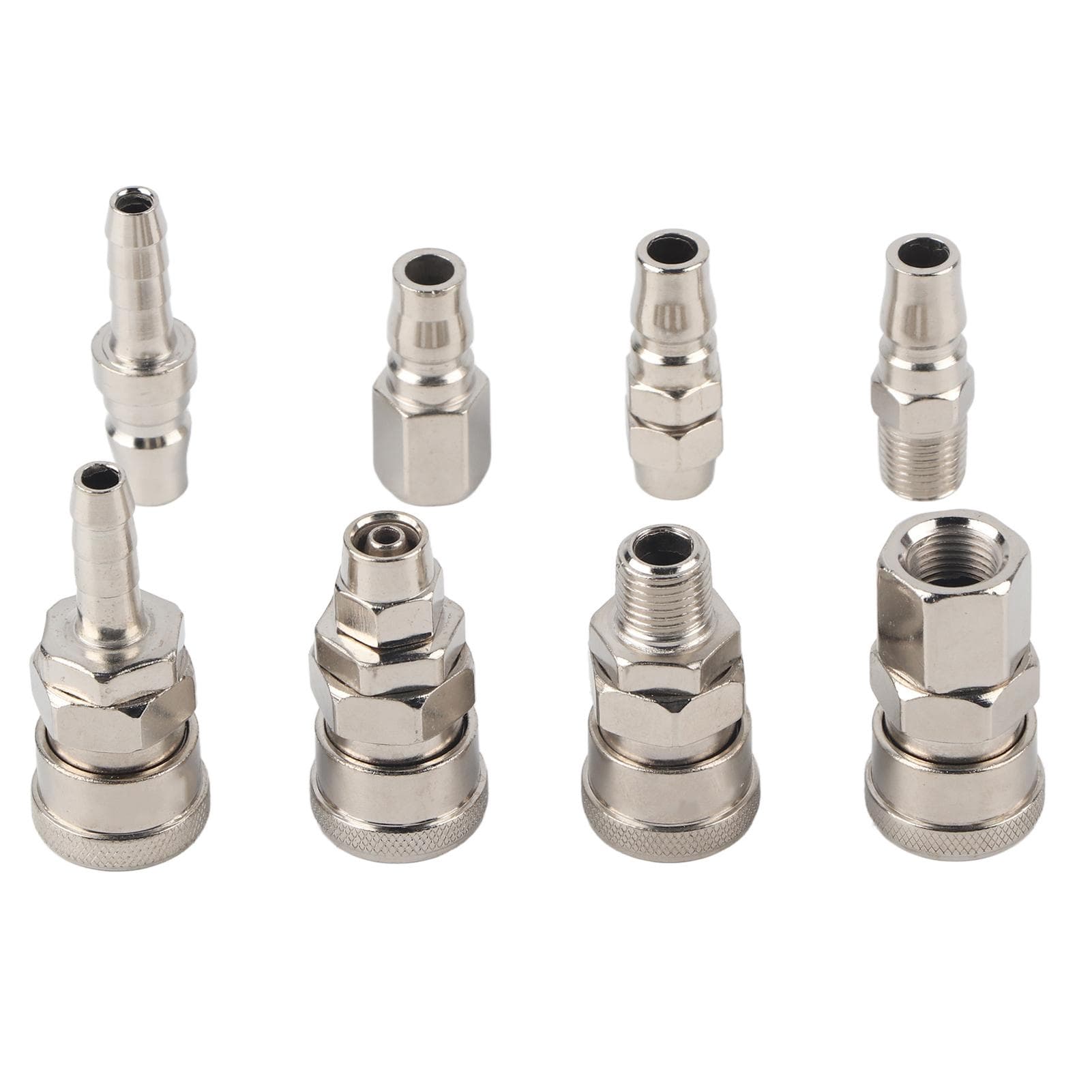 8Pcs 14 Pneumatic Quick Fittings Release Plug Socket Connector Set for Air Compressor Hose