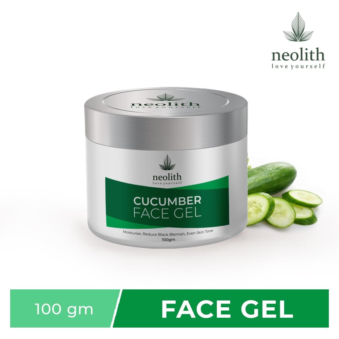 Neolith Cucumber Face Gel || Brightening, Moisturizing, Natural Glow || Paraben Free || 100gm 100 ML green