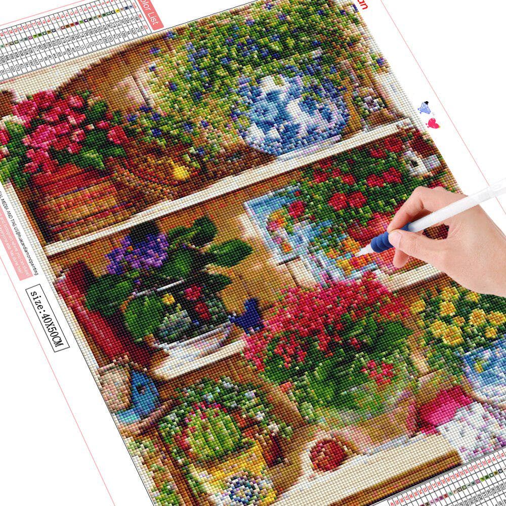 5d Diy Diamond Painting Flower Full Square Drill Diamond Mosaic Scenery Cross Stitch 20X30CM