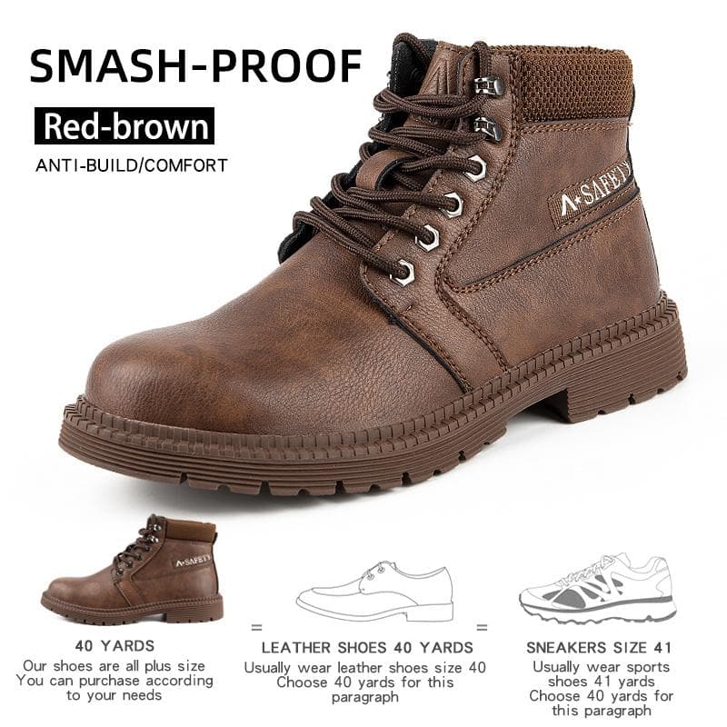 New Fashion Men Work Safety Boots Safety Shoes Anti-smash Work Sneakers Safety Shoes Men Indestructible Work Boots 38