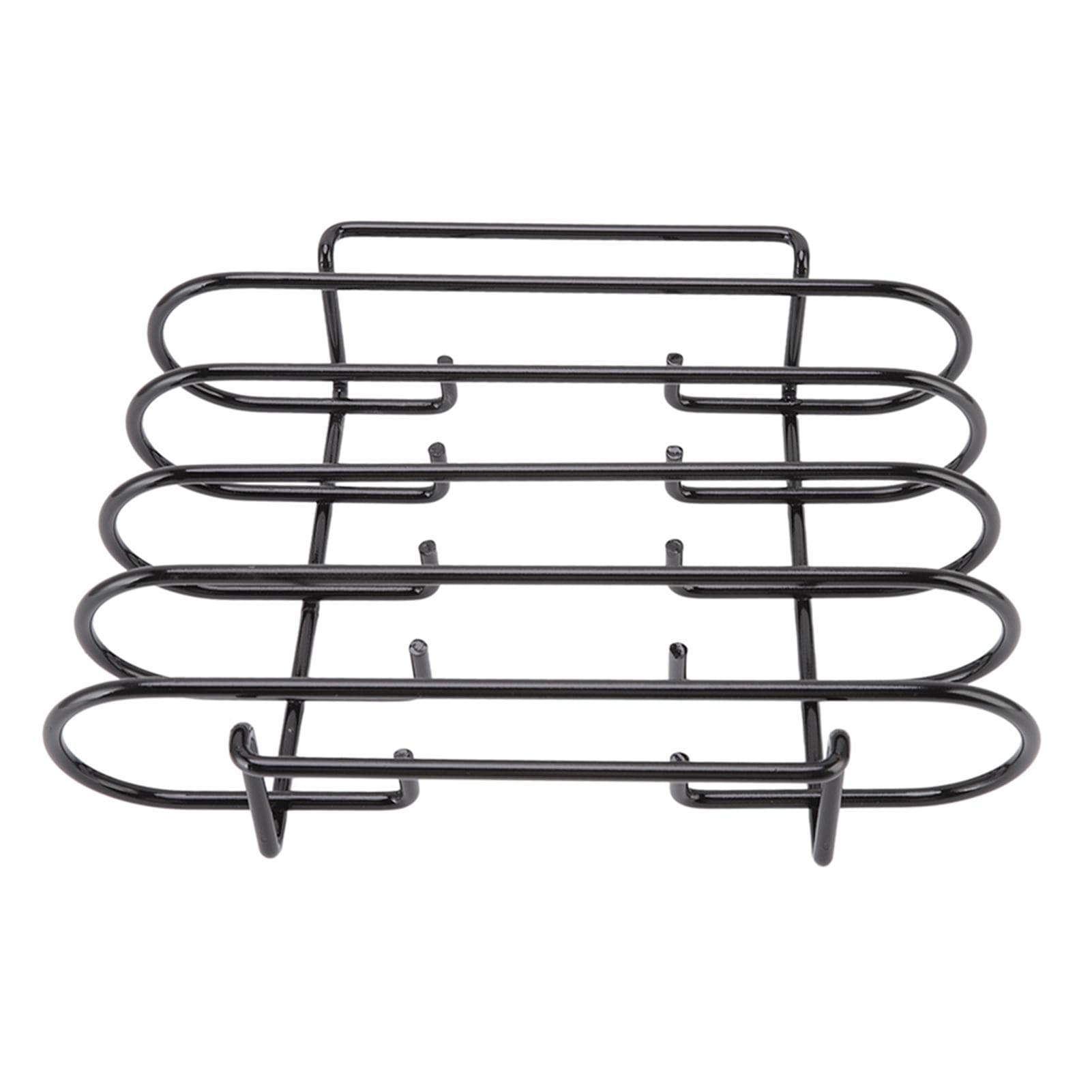 Rib Rack 4 Rows Capacity Compact Portable Iron Material Black Durable Reusable Barbecue Standing