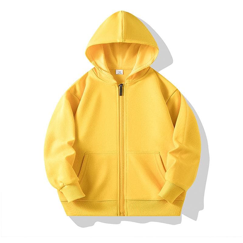 Hoodies for Children 2026 Autumn Zipper Hooded Sweatshirt Infants Boys Girls Clothes Casual Active School Teen Kids Outerwear 110cm yellow