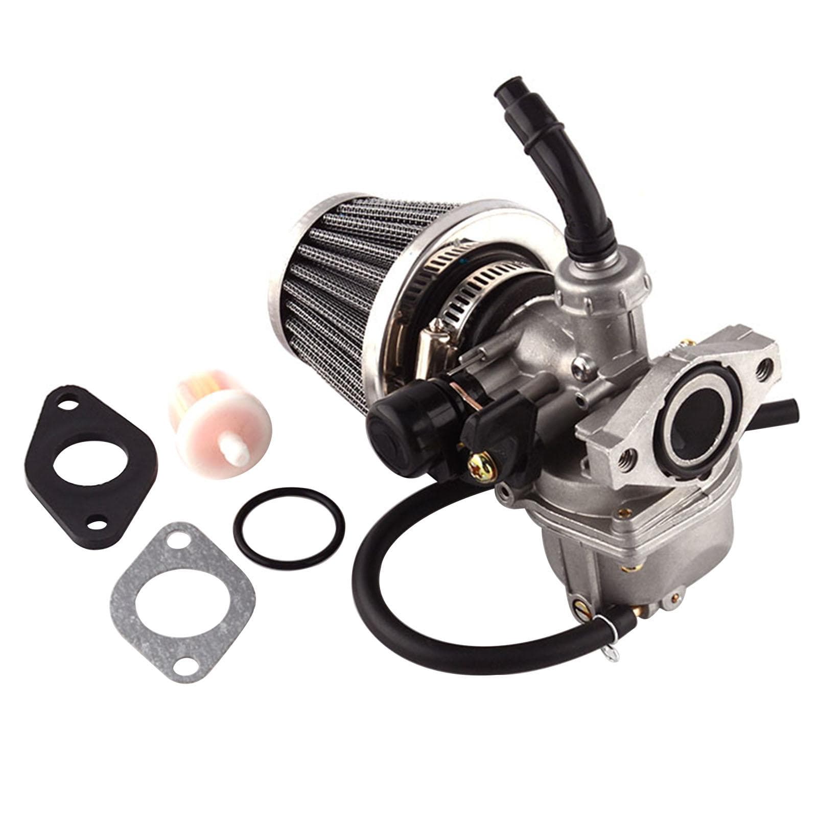 PZ19 Carburetor with Air Filter Fuel Filter for 50CC-125CC Dirt Bike ATV Scooter Moped multicolour