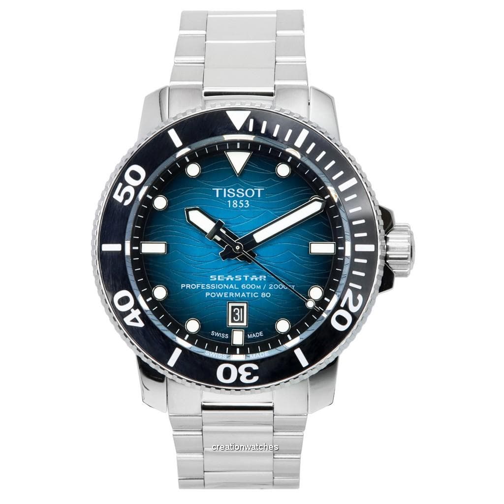 Tissot Seastar 2000 Professional Powermatic 80 Diver's T120.607.11.041.00 T1206071104100 600M Men's Watch blue
