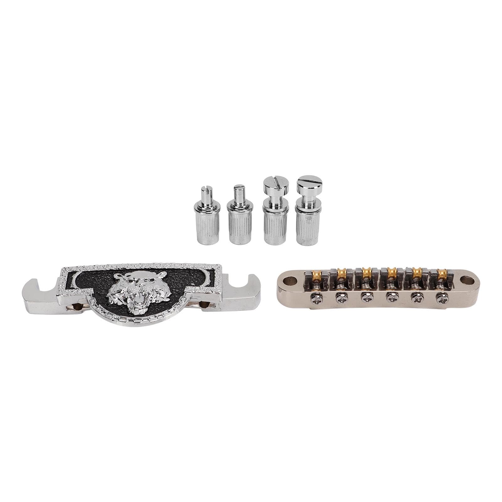 Guitar Roller Saddle Bridge Metal Tiger Silver Decorative Electric Guitar Bridge Replacement