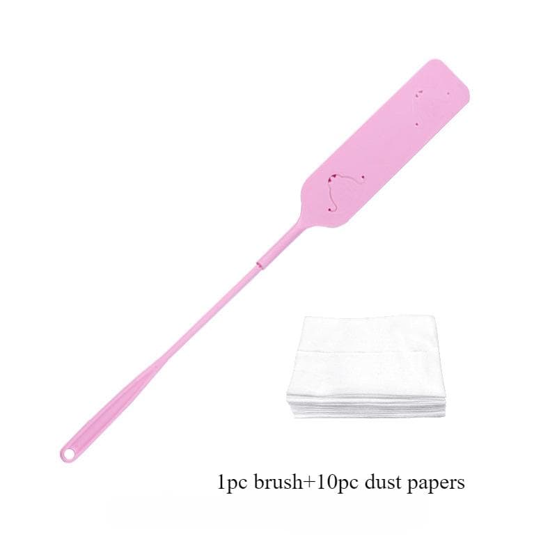 Practical Household Dust Cleaning Brush with Non-woven Cleaning Cloth Long Handle Dust Gap Brush for Home Cleaning Tool pink