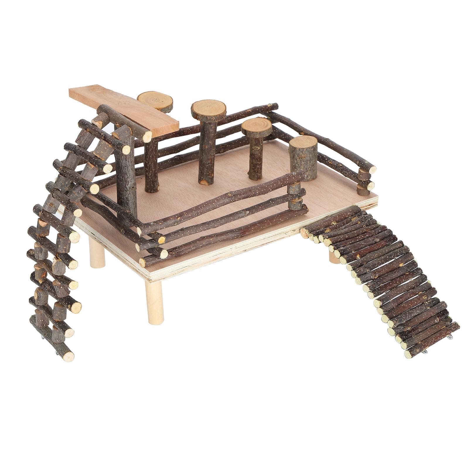 Hamster Ladder Playground Small Pet Applewood Toys Pet Stairs Step Fitness Exercise Toy