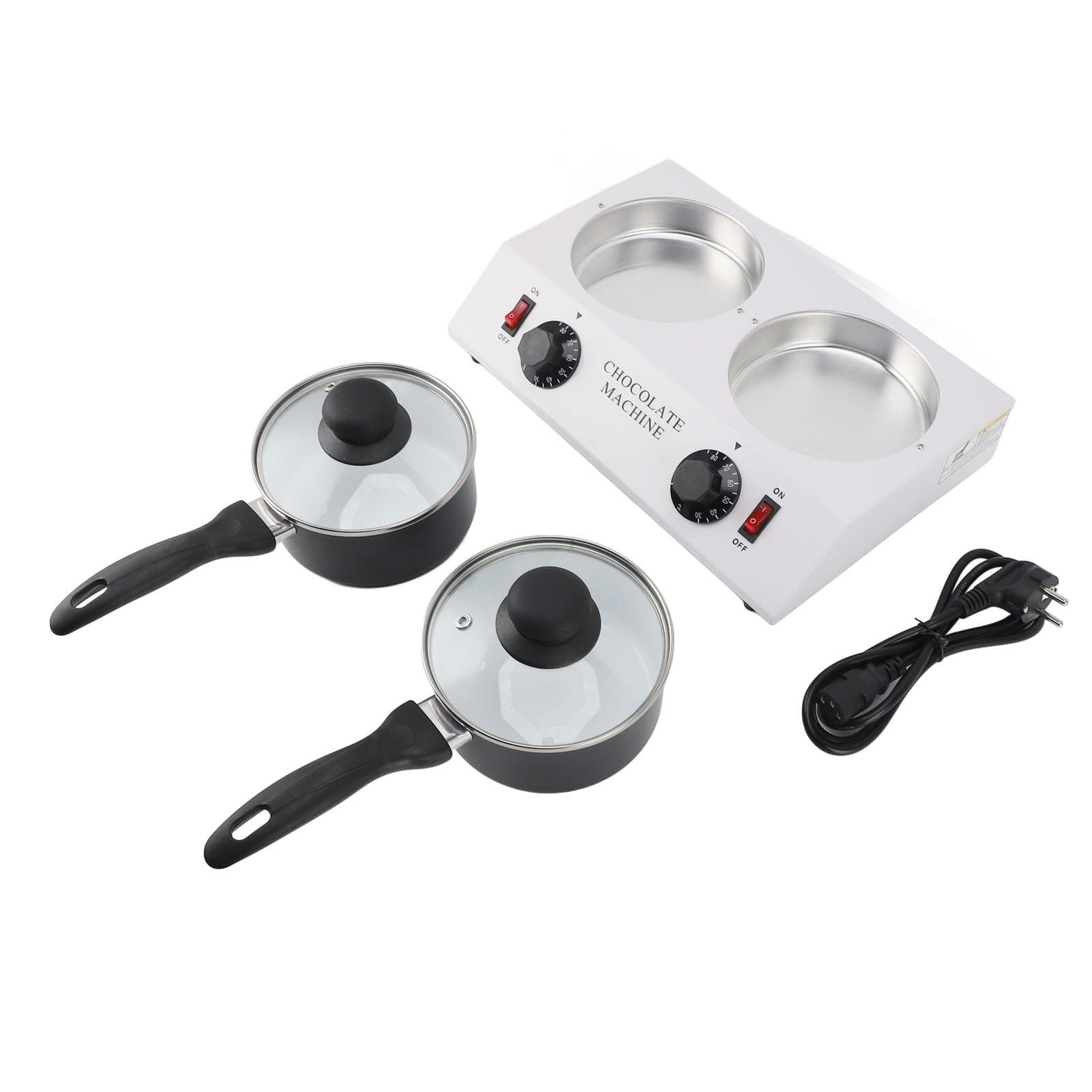 2 Tanks Chocolate Melting Machine Constant Temperature Aluminum Non Stick Manual Chocolate Machine L