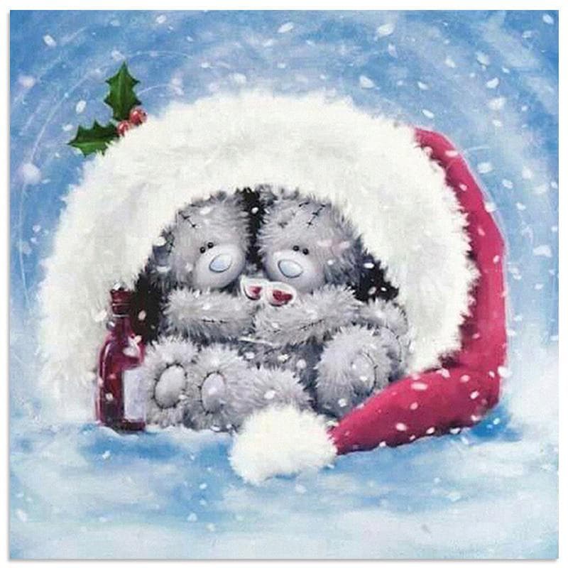 Bears 5D DIY Diamond Painting Animals Full Round Diamond Embroidery 30x30CM
