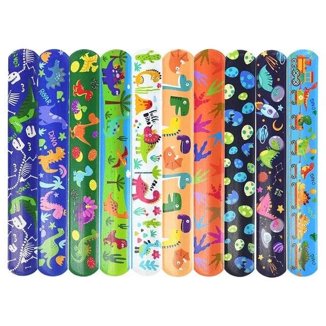 Dinosaur Clap Circle Toys Kids Favor Jurassic World Dino Birthday Party Decor Jungle Animals Safari Theme Gifts Bracelet