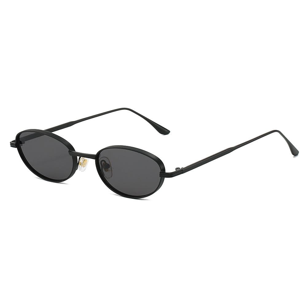 European American Personalized Small Frame Oval Metal Sunglasses for Men Women Fashion Anti UV