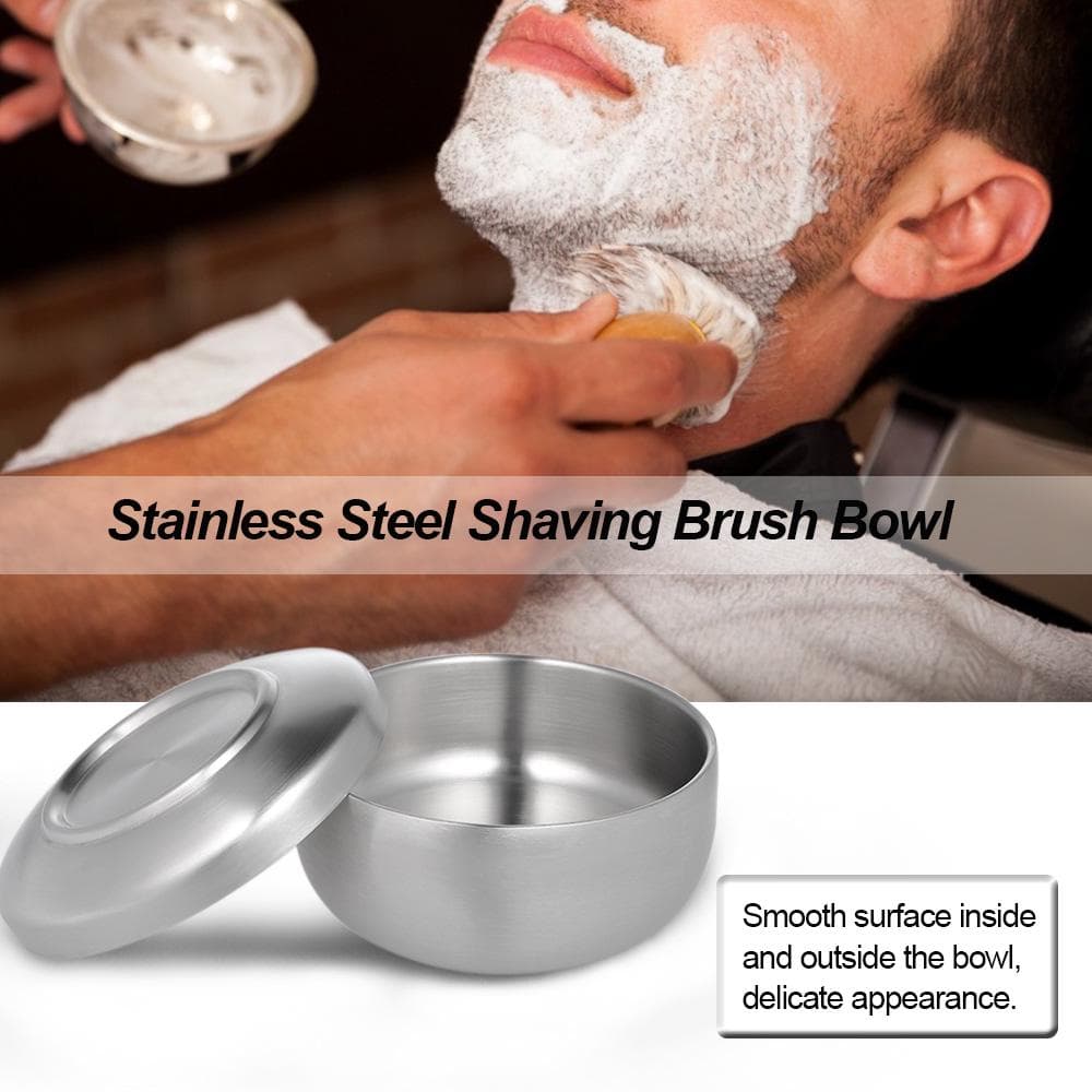 Shaving Brush Bowl Stainless Steel Shave Cream Soap Bowl Shaving Mug Male Face Cleaning Soap Bowl