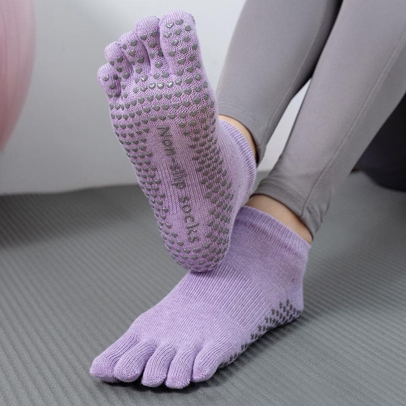 ToeSox Backless Non-Slip Yoga & Pilates Five-Finger Socks - All-Season Quality One Size