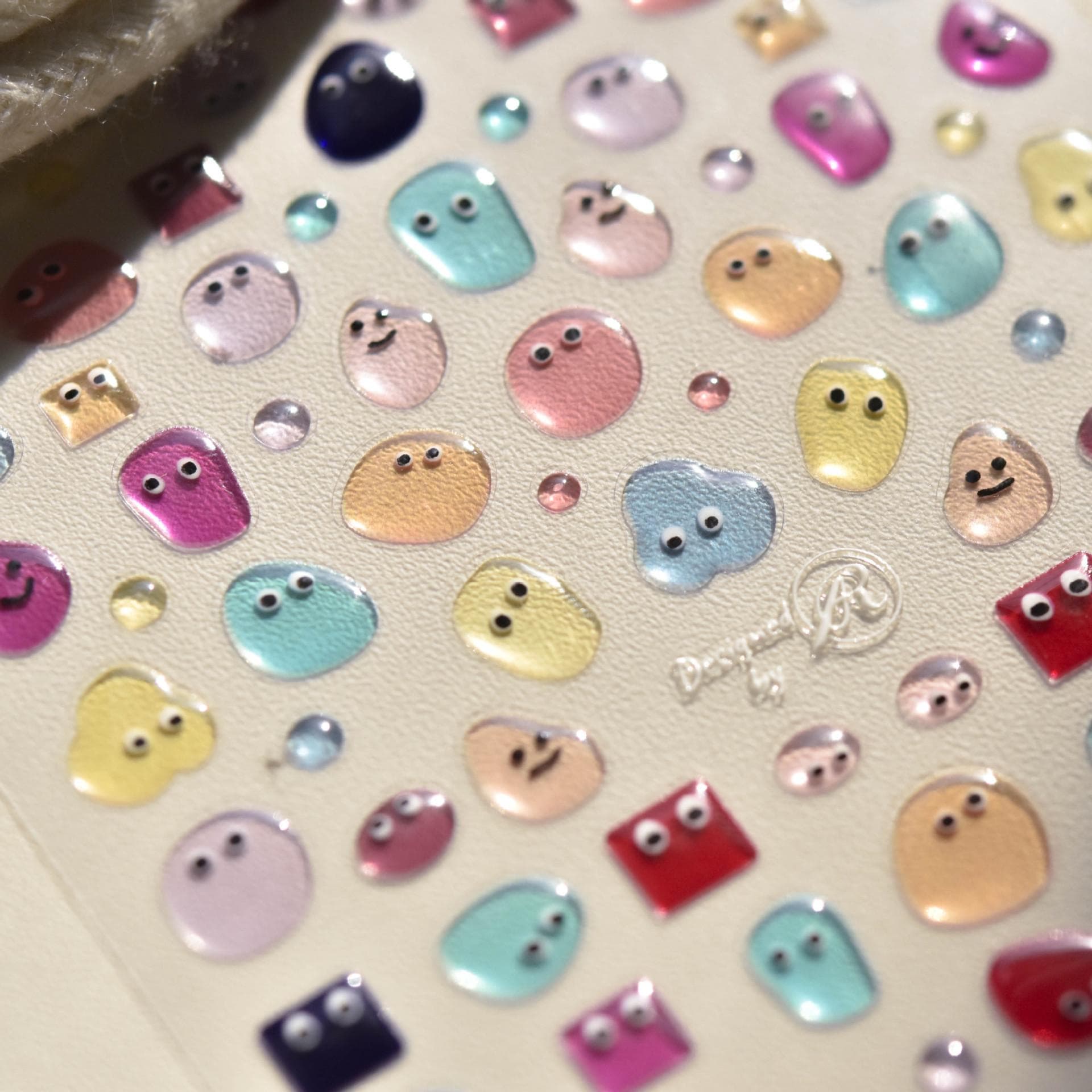 5D Realistic Jelly Cute Various Colorful Cartoon Facial Expressions Advertising Nail Art Stickers Decal Nail Decoration