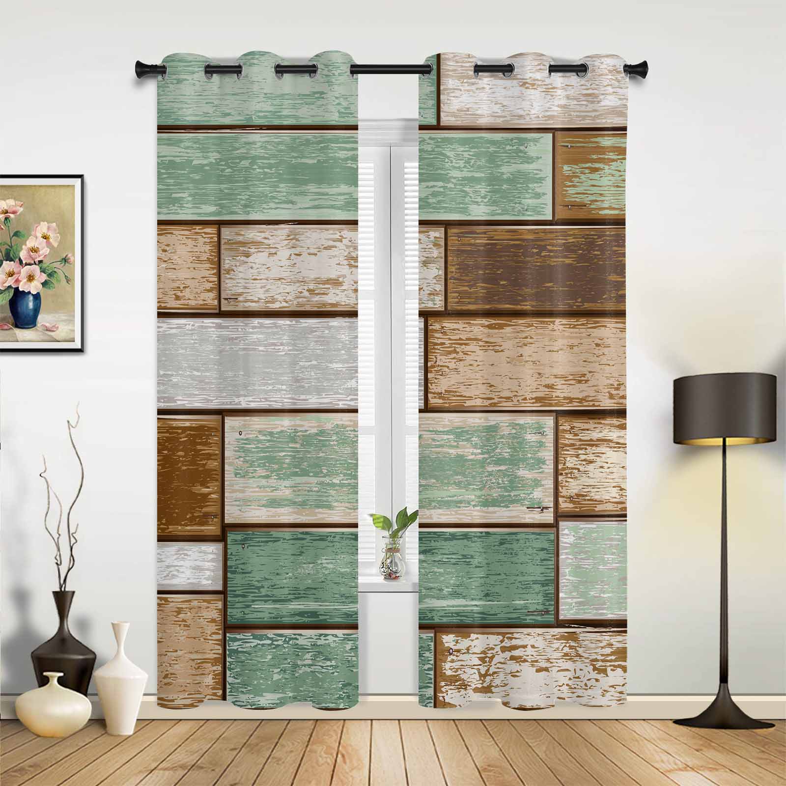 Animal Cute Panda Bamboo Ink Painting Bedroom Kitchen Curtains Living Room Decoration Items Window Curtains for Living Room 135W x 60H(cm)