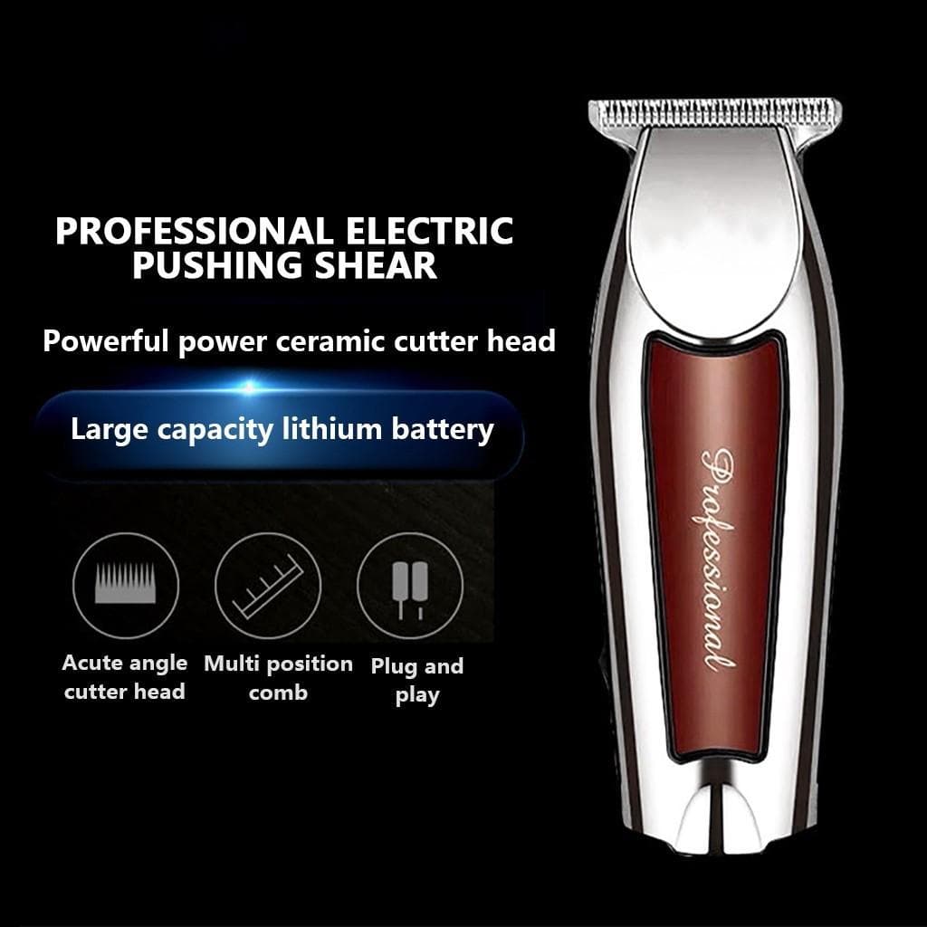 New Detailer Pro Barber Hair-Trimmer 8081  Adjustable T-Wide Blade LT 5ML silver