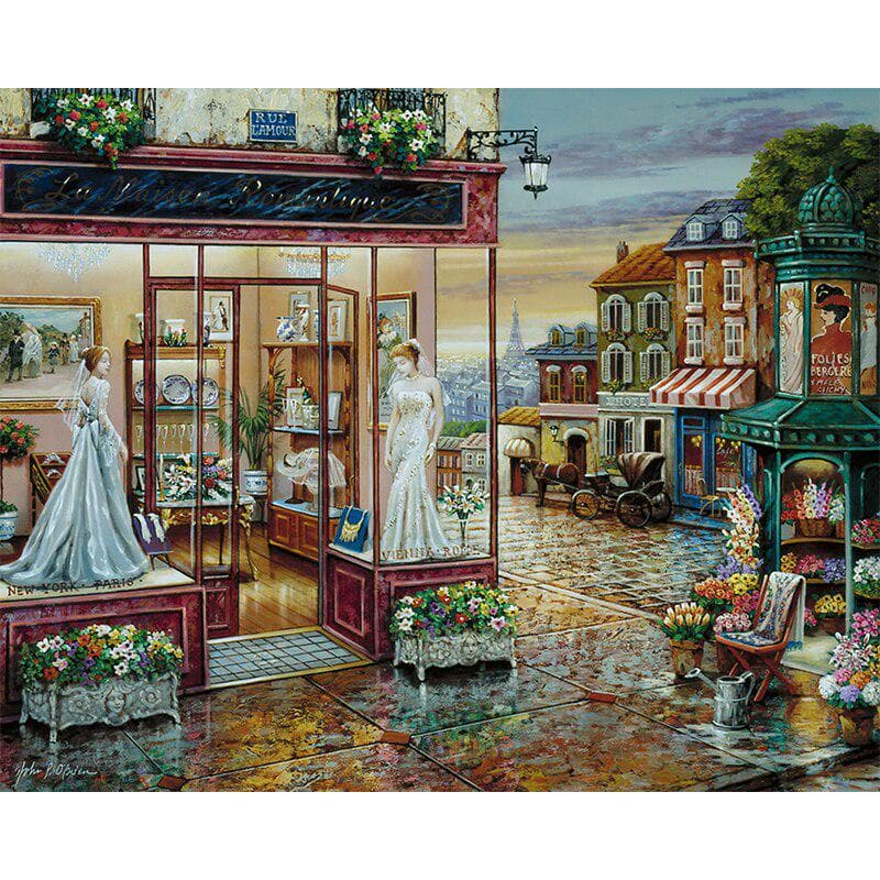 DIY 5D Diamond Painting Town Street Cross Stitch Home Decoration Diamond Embroidery 20X30CM