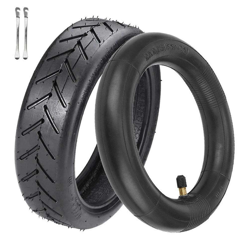 Electric Scooter Replacement Outer and Inner Tires Set with Pry Bar Compatible for Xiaomi M365 black