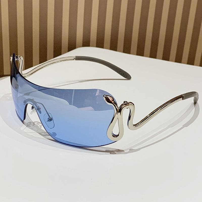 New Y2K Fashion Unisex Sunglasses Frameless Design Snake Pattern Popular Cross-Border Women Men Trendy Accessories