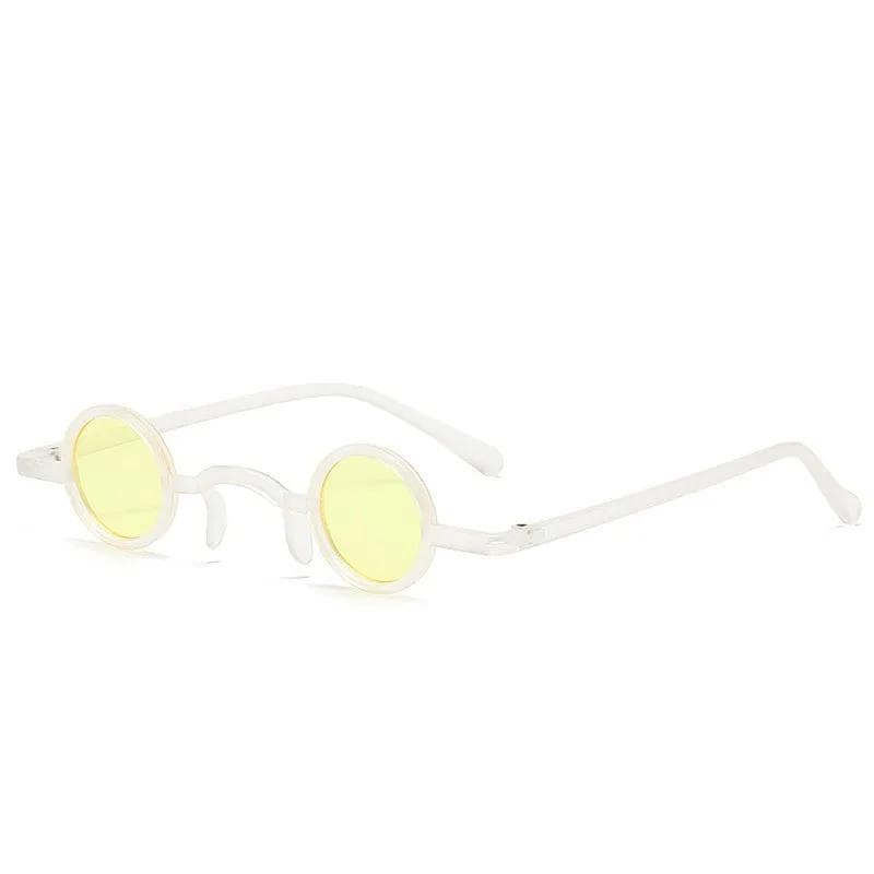 Rock Punk Sunglasses Vintage Small Round Metal Frame Black Lens Wide Bridge Eyewear for Men Women Driving Glasses 1PC