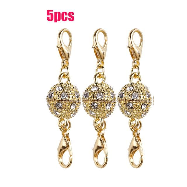 1/5pcs Crystal Clasp Buckles for Bracelet DIY Necklace 5pcs gold