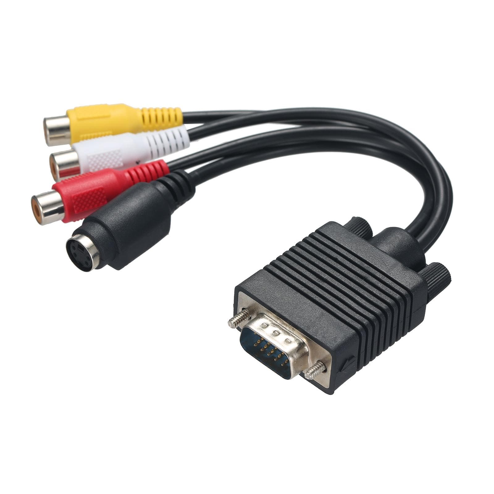 VGA to S-Video + 3 RCA Converter Cable black
