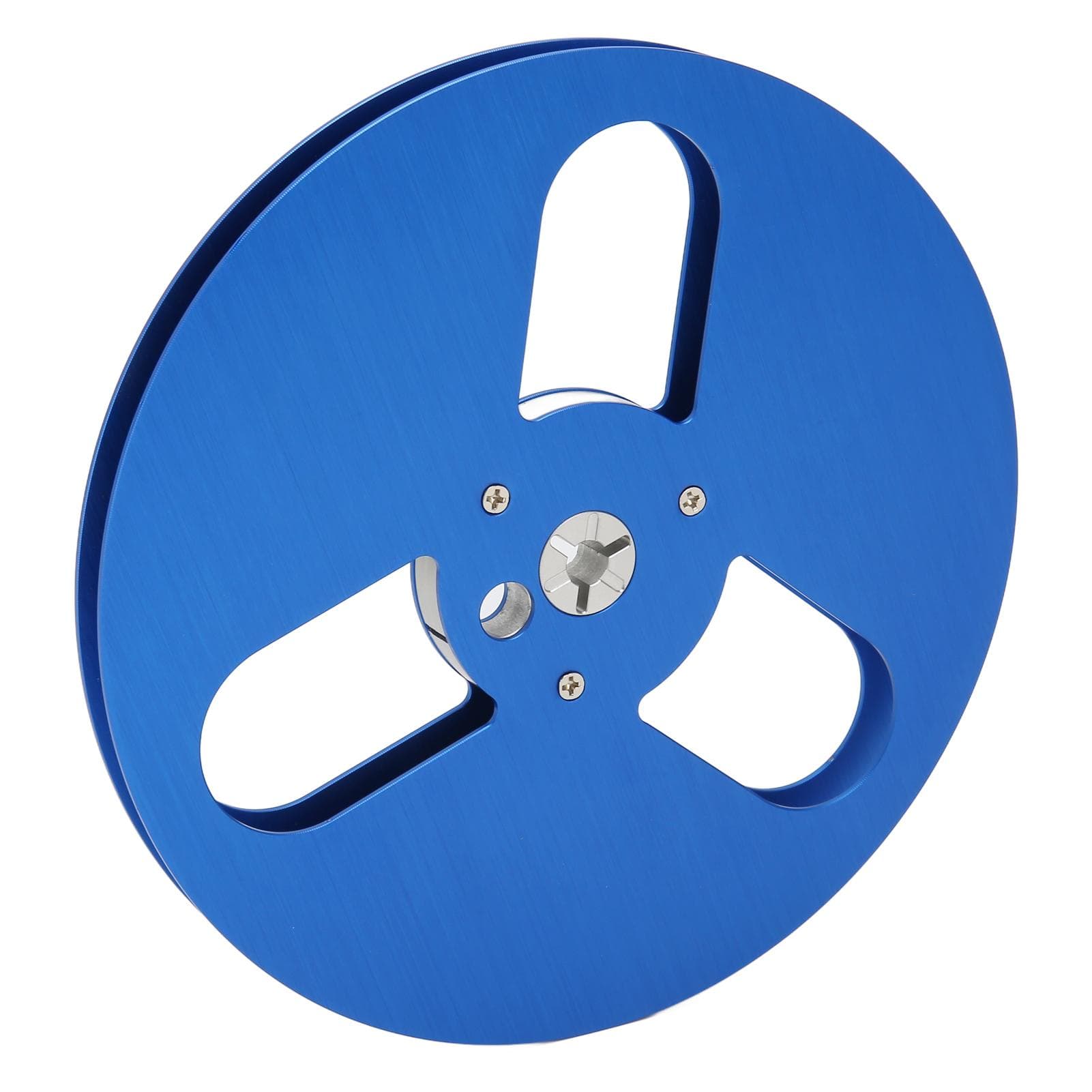 14 7 Inch Empty Reel 3 Hole Aluminum Alloy Opening Machine Part Takeup Reel for TEAC Blue blue